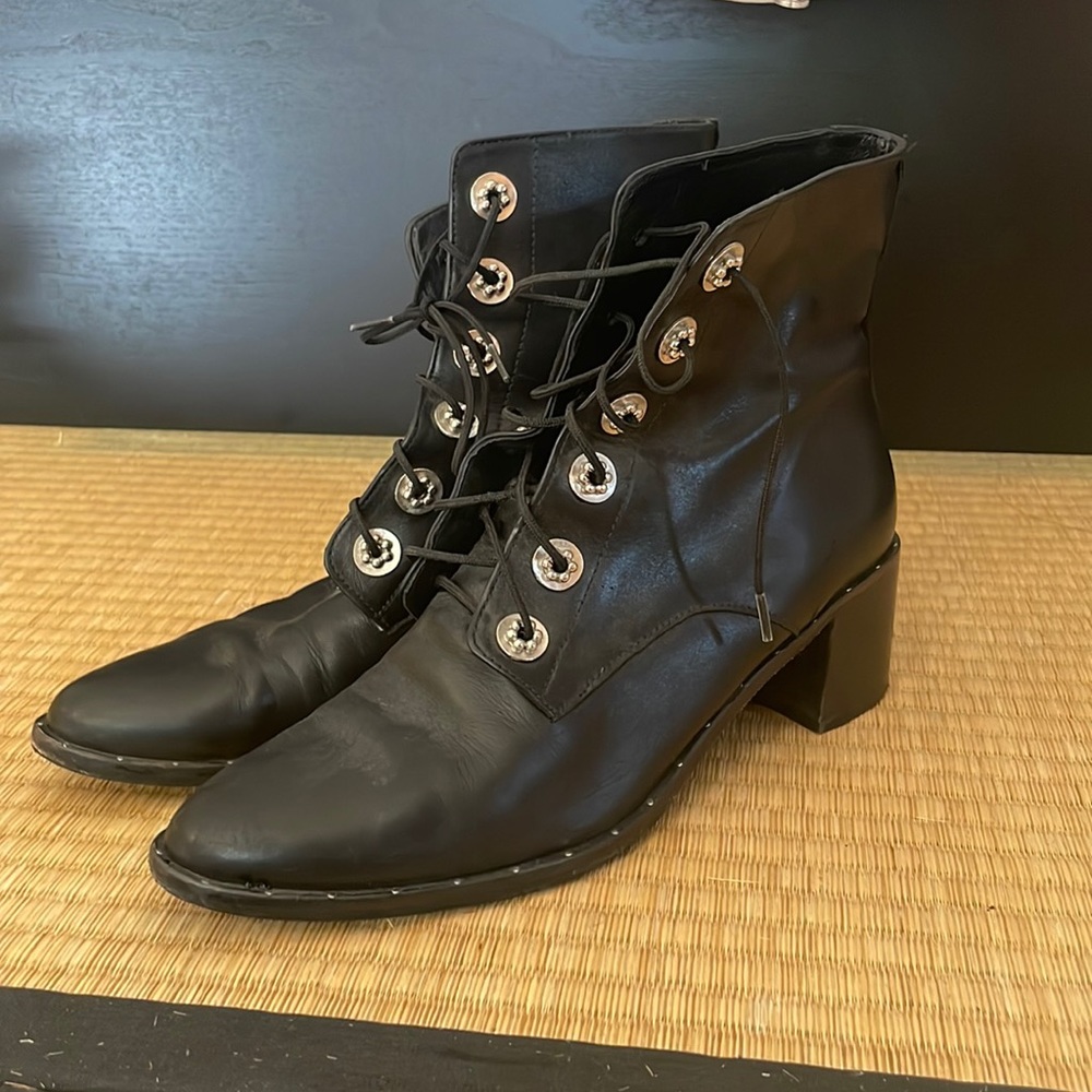 Freda Salvador Black Lace Up Boots